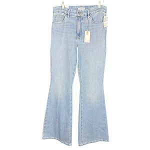 NWT Good American Women's 14 Good Legs Flare Jeans Indigo841 Light Wash